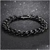 Chaîne en acier inoxydable serpent os chaîne bracelet or hip hop lien cubain bracelets pour femmes hommes bijoux de mode livraison directe bijoux Dhvac