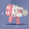 Kum Oyun Su Eğlenceli Kabarcık Roket Sabun Kabarcık Makinesi Elektrik Uzay Launcher Çocuk Günü Hediyeler LED Işık ile Kabarcıklar Üretmeye Devam Ediyor