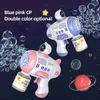 Jeu de Sable Eau Amusant 12 Trous Forme Spaceman Souffleur Machine à Bulles Fusée Pistolet à Bulles léger entièrement Automatique pour garçons Filles Jouets Cadeau de fête des Enfants