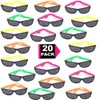 Lovatfirs 20er-Pack zweifarbige Kombinations-Sonnenbrillen für Partys, Damen, Herren, Kinder, mehrfarbig, UV-Schutz, 13 Farben erhältlich 240229