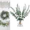 Kwiaty dekoracyjne 20 szt. 38 cm Faux Greenery Gałęzie Kwiatowe Domowe Domowe Dekor Sztuczne wiązki eukaliptusowe na DIY Wedding Bouquet Farmhouse