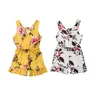 Jumpsuits Whole Kids Baby Girl Summer Floral Romper Dziewczyna dziewczyna na plaży Ubrania bez rękawów Kwiaty Vneck Jumpsuit 16y2433379