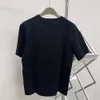 24春/夏のメンズTシャツハイエディションデザインコントラストカラーメタルハンドメイドチェーン、フランスの重工業丸い首半袖