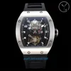 2024 YS Factory Men's Watch RM001 True Tourbillon Mechanical Movement Moveging Amélioration de verre à double couche Double couche