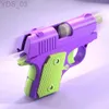 Gun Toys Childrens Gravity Pistol Gun Toy 3D Mini Model Toy Bullets No Fire Rubber Handgun Mini Radish Knife Toy Model Baby 1911 Toy YQ240307