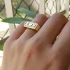 Duoying Custom Name Ring Personliserad 3D -bokstav Retro Minimalism Copper Alloy Old English Letter Name Ring For Women Jewelry 240229