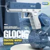 Toys Gun Sand Play Water Fun Electric Glock Gesmbh Water Gun Toy exploderar barns högtryck kraftfull laddning Automatisk spray 240307