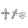 Boucles d'oreilles en argent 925, véritable Moissanite, croix de personnalité pour femmes, bijoux Mosan Diamond Pass avec Gra, 0,36 ct