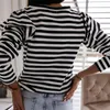 Women's T Shirts Women Striped Shirt Sexy Long Sleeve Top Party Round Neck Ruffle Woman Clothes Womens Tops And Blouses Autumn Female