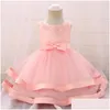 Robes de fille Robes de fille 2022 Costume de bébé Né Filles Robe Fleur Princesse Vêtements Fluffy Première Communion Baptême Robe Vêtements Dhmzk