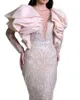 秋と冬のセクシーなスパンコールVネックバンケットドレスラップヒップドレススタイルの女性イブニングパーティードレス240307