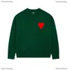 Amirs 유니esx 디자이너 Ami 스웨터 남성 패션 Amis Paris 심장 패턴 라운드 넥 니트웨어 스웨트 셔츠 고급 브랜드 애호가 Small Red 135