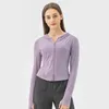 Luwomen-1995 Womens Yoga Giacca per protezione solare a maniche lunghe UPF+50 Giacche da palestra con cappuccio con cappuccio con cappuccio abbigliamento sportivo per lady