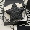 10a rétro Mirror Quality Designers épaule femme Stars Makeup CC Hand Crossbody Bags Fived Star Twin Chain Mirror Material Material Sac