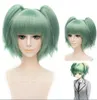 Assassination Classroom Kayano Kaede Halloween Short Green Ponytail Cosplay Ponytail Hair Wigs6053424