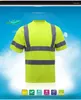 Men's Vests Fluorescent High Visibility Shirts Reflective Safety T-Shirt Short Sleeves Hi Vis Blouse Tops Quick Dry Construction Work Suits