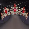 Grampos de cabelo roxo cristal nupcial coroa princesa meninas tiaras headdress baile diadema verde para acessórios de jóias de casamento