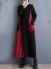 Vestido llong manga oversized algodão vintage novo em vestidos para mulheres casual solto primavera outono inverno vestido roupas elegantes 2023