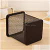 Sacs de rangement Porte-crayon Bureau Bureau Métal Mesh Square Pen Pot Cup Case Conteneur Organisateur Étudiants durables Drop Livraison Accueil GA Dh4Wl