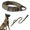 Robustes taktisches Hundehalsband-Leine-Set, verstellbares Militär-Haustierhalsband, Leine, mittelgroßer großer Hund, Deutscher Schäferhund, Trainingszubehör 240307