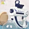 Gun Toys HUIQIBAO Space Electric Automatic Water Storage Gun Portable Children Summer Beach Outdoor Fight Fantasy Toys for Boys Kids Game yq240307