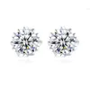 Carline Donne 1ct 0.5ct Gra Vvs Moissanite Pt950 Orecchini in platino 18k Oro bianco Stud Gioielli di lusso