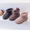 Buty 2023 Zimowe buty śnieżne dla dzieci moda bawełniane buty dla chłopców wodoodpornych i ciepłych dziewcząt buty 1-15 lat 2401L2402