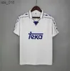 Koszulki piłkarskie retro prawdziwe Redondo Madrid Zamorano Home Białe niebieskie koszule piłkarskie Vintage Maglia futbolh240307