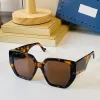 Occhiali da sole quadrati oversize vintage 0956 lettere in metallo Connecting Woman Luxury Brand Big Frame gemma verde Occhiali da sole Nero Faahion Gradient Occhiali femminili Oculos