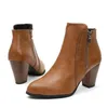 Boots Brand Women's Shoes High Heel Round Toe Boots-Women Zipper Winter Footwear Fashion Stiletto Ladies Rubber Stor storlek 2024