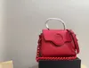 디자이너 순수한 색상 패션 가방 3D 컬러 인쇄 체인 가방 복합 여성의 진짜 가죽 핸드백 어깨 끈 끈 가방 고급 버전