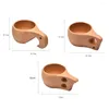 Tasses 160ml Tasse de thé attrayante Tasse de café de cadeau avec la conception de trou de poignée buvant du lait en bois de hêtre