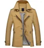 Men039s Trench Coats Korean Overcoat Khaki czarne plus rozmiar xxxl xxxxl 5xl styl brytyjski Slim Fit Coat Long Men Spring 2022 Man 4128754