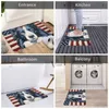 Mattor Border Collie Pet Dog Anti-Slip Doormat Bath Mat American Flag Quilt Square Hall Mattan Entré Dörr Matta inomhusdekorativ