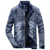 데님 재킷 남성 겨울 플러스 벨벳 따뜻한 청바지 코트 패션 클래식 레트로 슬림 데님 재킷 캐주얼 데님 남성 의류 S-3XL 240301