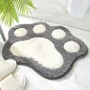 Pink Cartoon Cat Foot Shape Bath Mat Badrum Dörr Absorberande Antislip Microfiber Rug Machine Washable Carpet 240223