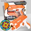 Arma brinquedos crianças bala macia brinquedo arma manual pistola dardo blaster colorido plástico tiro modelo lançador com caixa meninos presente de aniversário yq240307