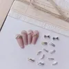 100pcs Alloy Gold Silver Braided Twist Curved Knot Rivets Studs Metal Manicure Nail Art Accessories DIY Nails Decoration Charms 240301