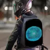 Motorrad-Reiten-Hartschalen-Helmtasche, voller Helm, LED-Rucksack, leuchtender Bildschirm, Umhängetasche 240227