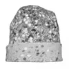 Berets Soft Silver Gray Glitter Bonnet Hat Hip Hop Outdoor Skullies Beanies For Men Women Knitted Spring Multifunction Cap