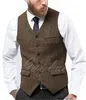 الرجال بدلة السترة gilet da uomo a spina di pesce blu monopetto 30 ٪ lana denim dens gilet giacca slim fit form prognsal