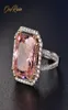 Onerain 100 925 Sterling Silver Pink Sapphire Diamonds Gemstone Wedding Engagement Cocktail Women Ring Jewelry全体69 Y0129125069