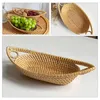 Set di stoviglie Intrecciato in rattan, cesto di frutta, vassoio da portata, vassoio decorativo per snack