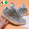 Luxe curb sneakers Designer Geklede schoenen voor heren buitengewone Casual sneaker mesh geweven heren platformschoen met veters Roze dames leren nappa kalfsleren sneakers