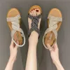 Topp Sandaler Heel Girl Summer Sandal Women Fashion Versatile Student Outwear Dress Fairy Roman Style Shoes Sandles Heels 240228