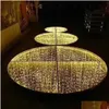 LED Dance Floor Mirror LED Golden Dance Floor Tempered Glass 3D Panel SD/PC Control Wire Connect Light Up Floor Tile For Disco DJ P DHGOK