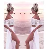 Abito da spiaggia in pizzo bianco per donna Abiti lunghi da spiaggia in due pezzi 2019 Prendisole estivi Abito taglie forti Top Robe Blanche Dantel14535048