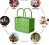 أكياس التخزين مقاوم للماء Bogg Beach Bag Solid Sluged Organizer Starks Summer Water Park Handbags Hand Women Women's Stock Homps FY5224 0307