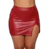 Cintura alta sexy lápis saia moda feminina sexy couro do plutônio apertado minissaias senhoras escritório magro bodycon saias noite clubwear 240307