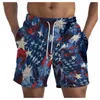 Pantaloncini da uomo Giorno dell'Indipendenza Stampa Taglio ampio Gamba dritta Spiaggia Quick Dry Moda Stampato Costume da surf Costume estivo 2024